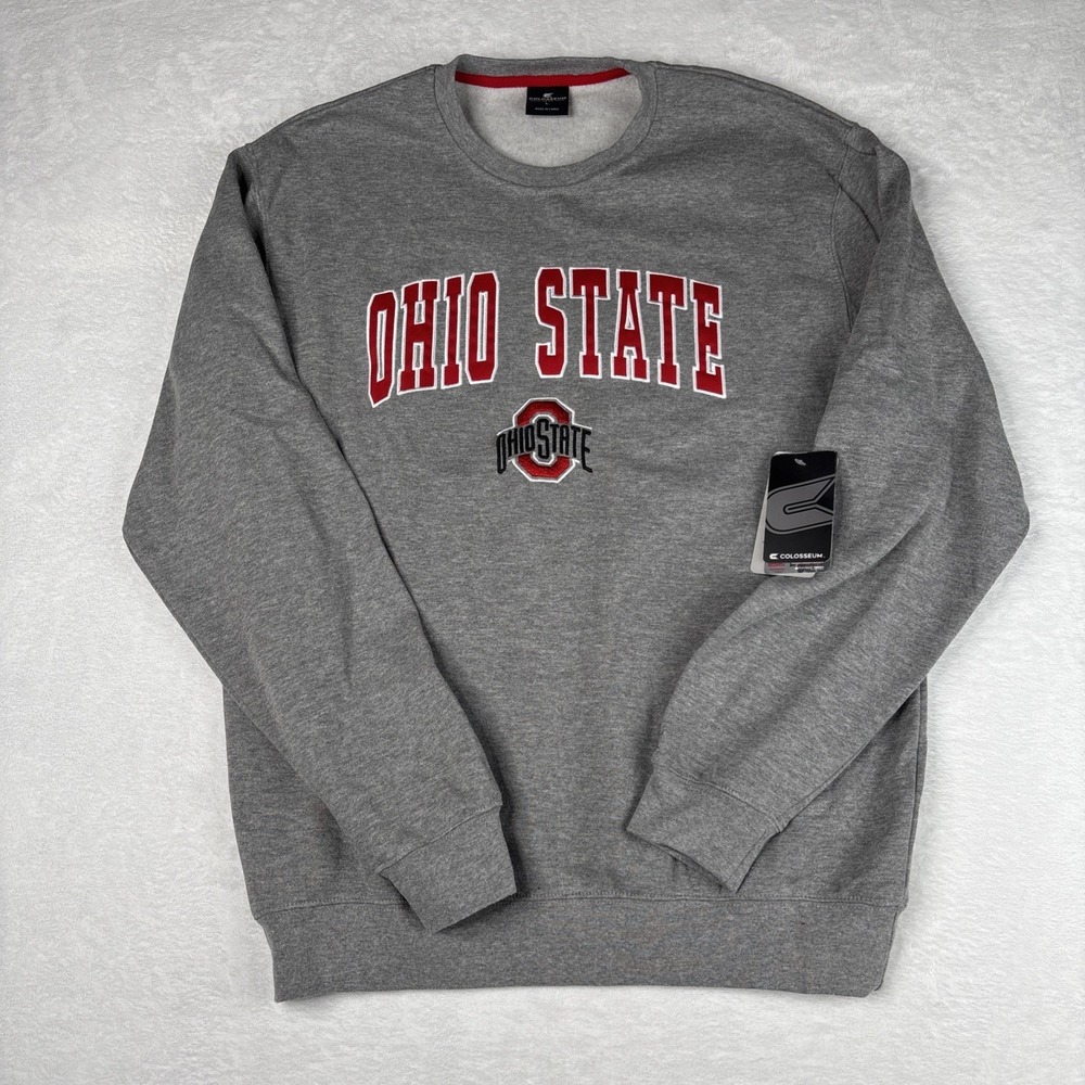 Ohio State Buckeyes Sweatshirt Crewneck Mens Large Gray Colosseum Pullover NCAA